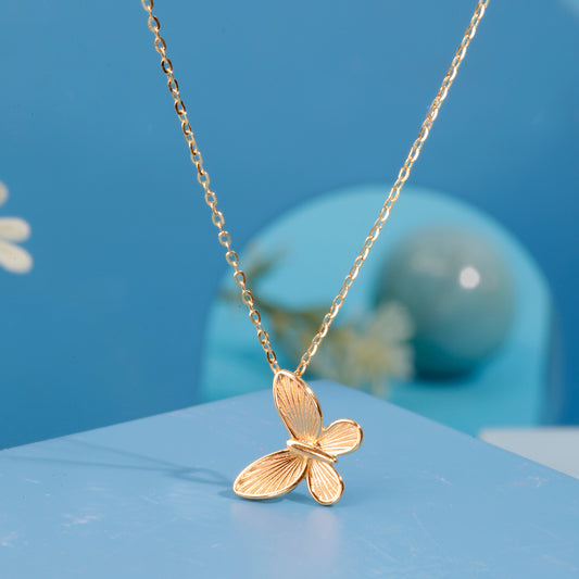 'Golden Flying Butterfly' Gold Plated Pendant