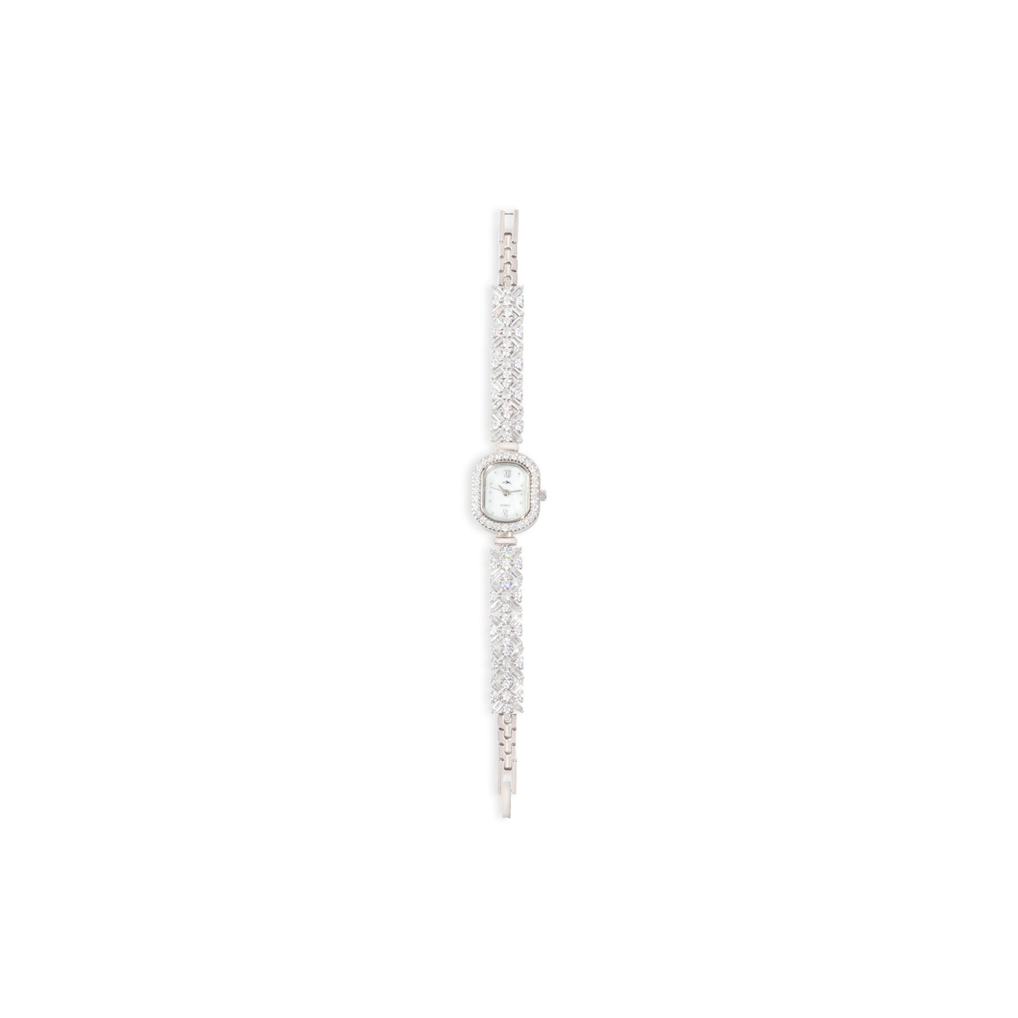 'Cubic Zircon' Silver Bracelet Watch