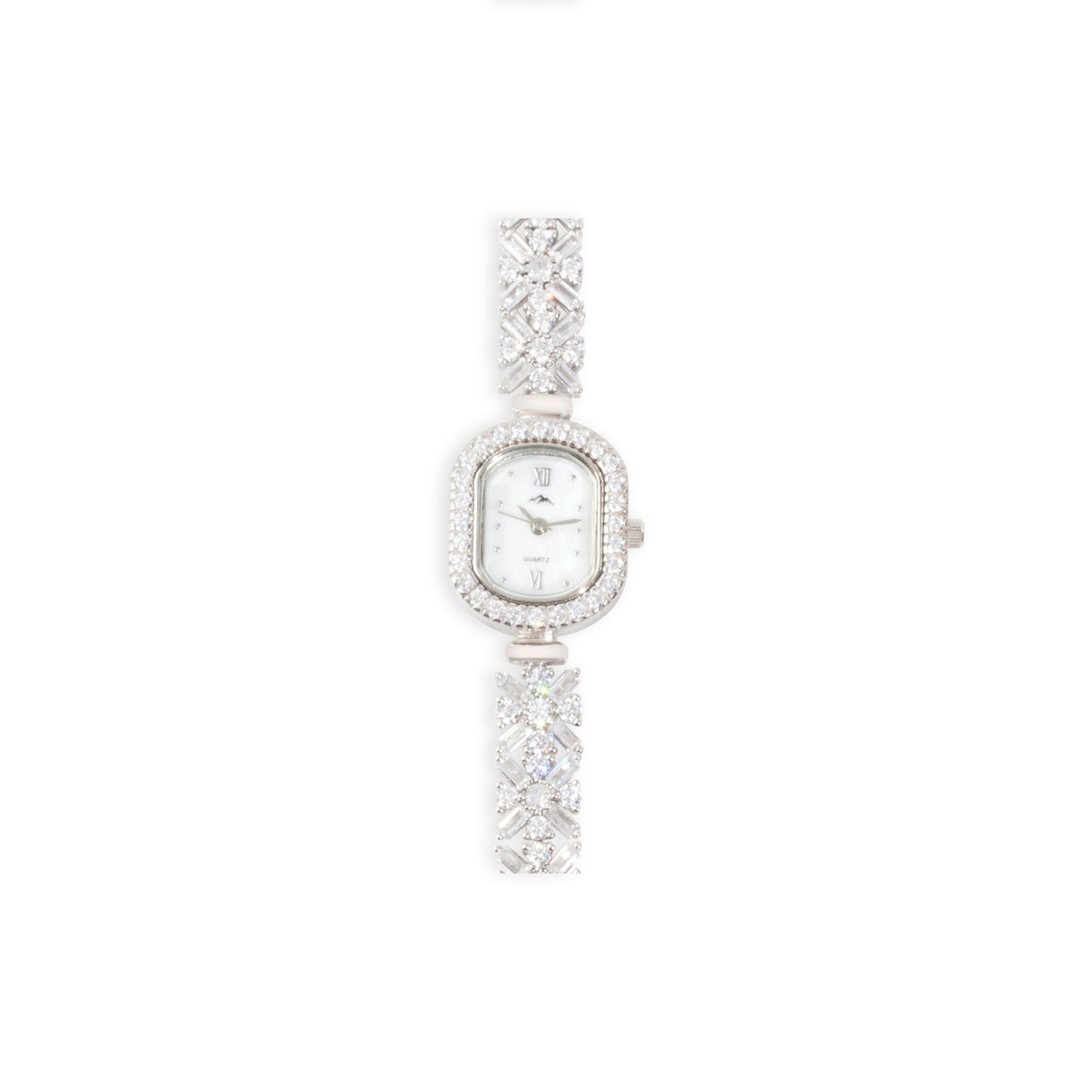 'Cubic Zircon' Silver Bracelet Watch