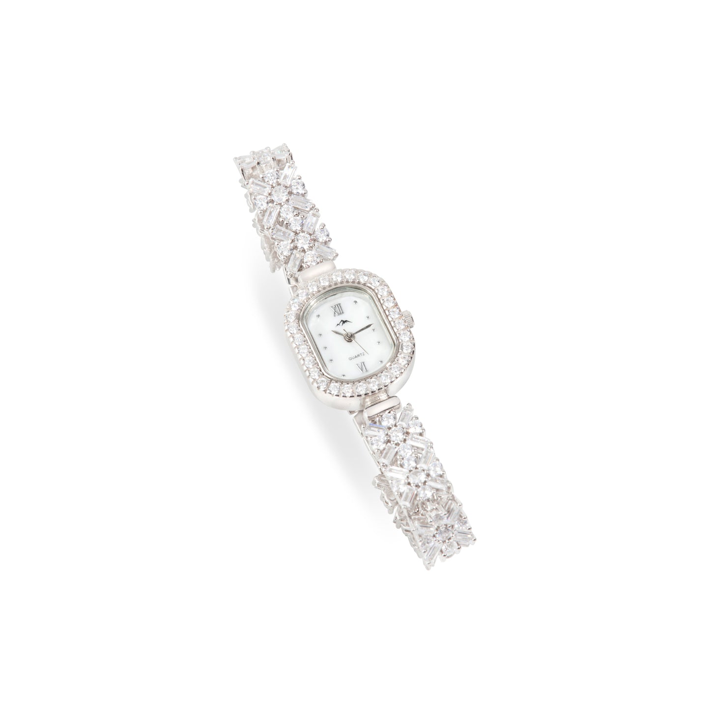 'Cubic Zircon' Silver Bracelet Watch