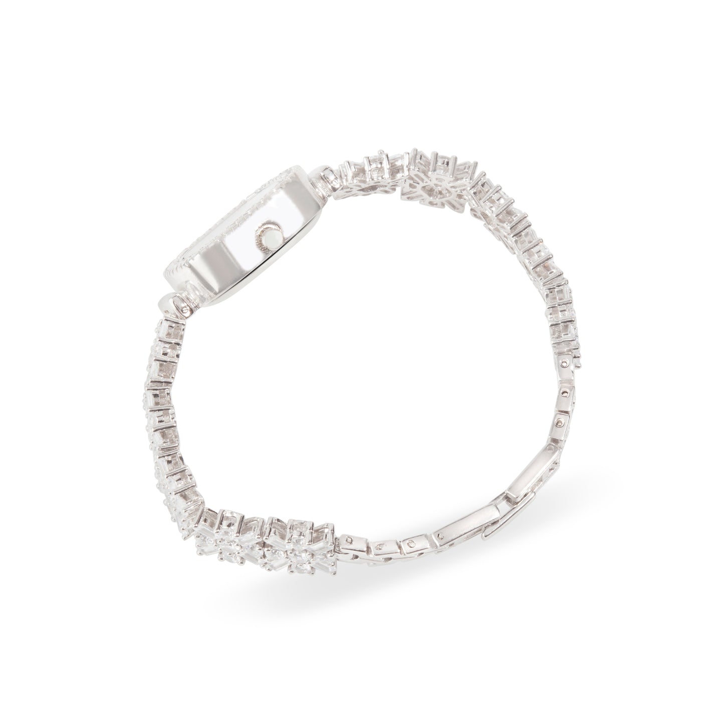 'Cubic Zircon' Silver Bracelet Watch