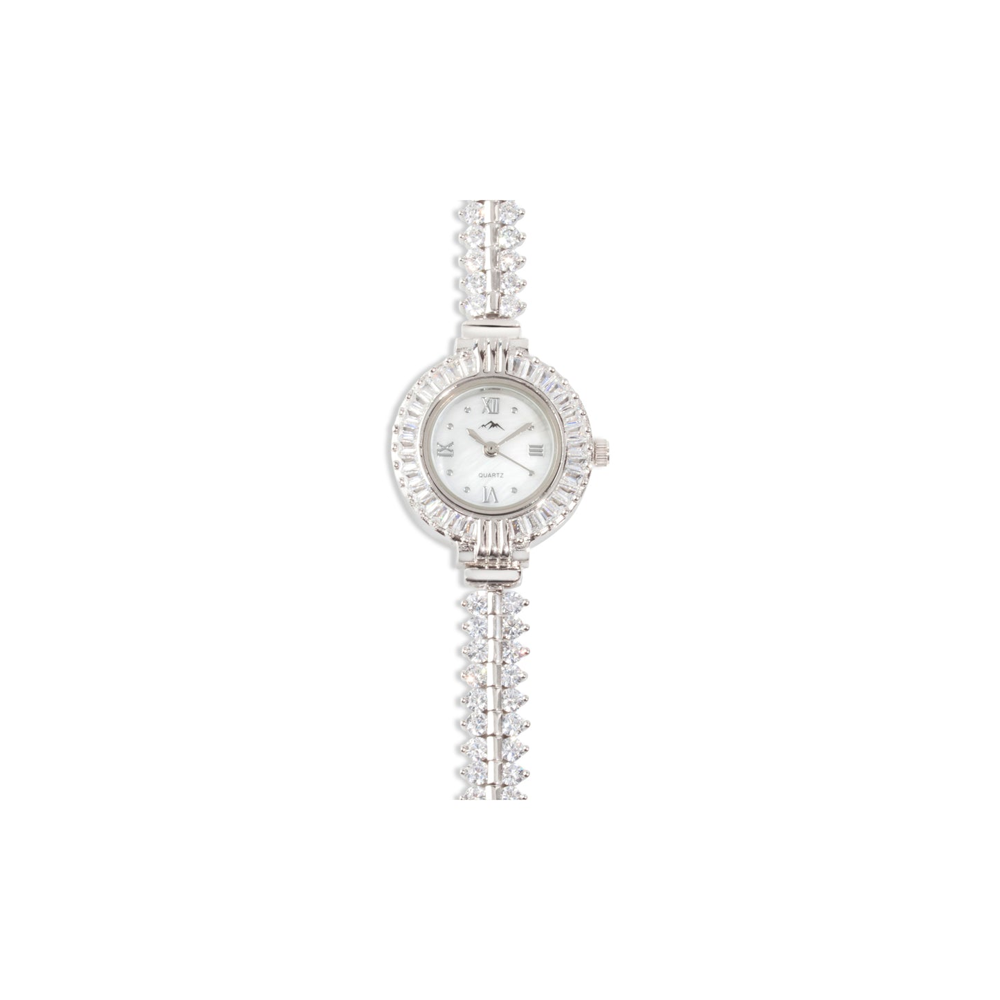 'Zircon Shine Rounded' Silver Bracelet Watch