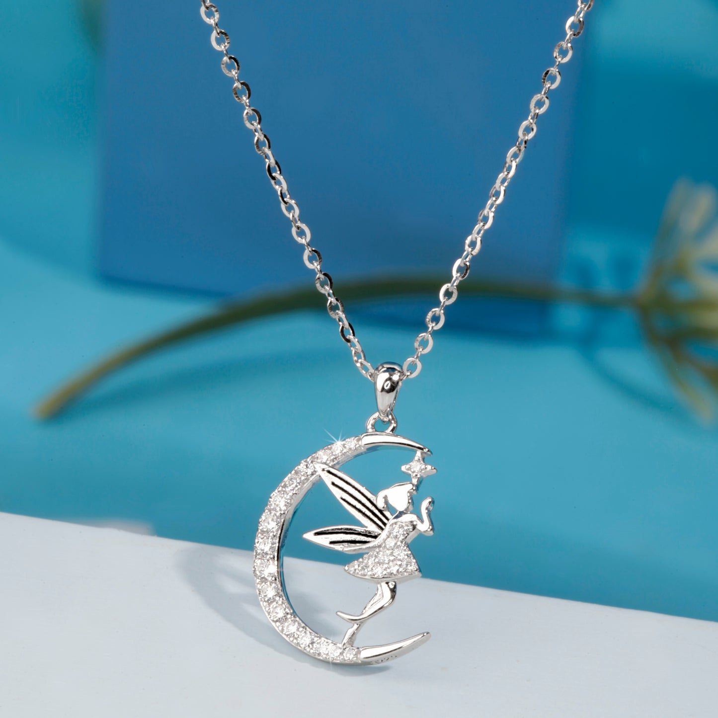 'Half Moon Angel' Silver Pendant