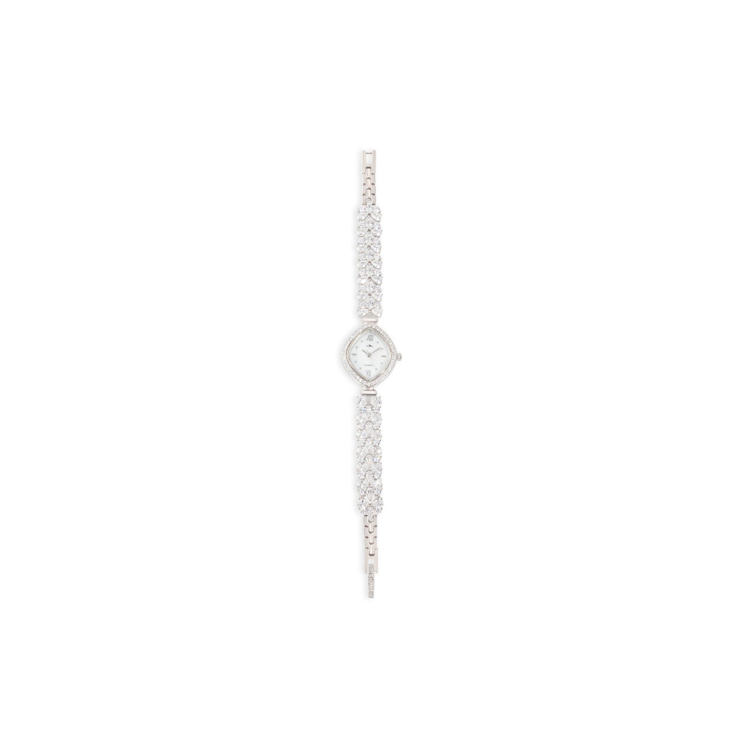 'Zircon Butterfly' Band Silver Bracelet Watch