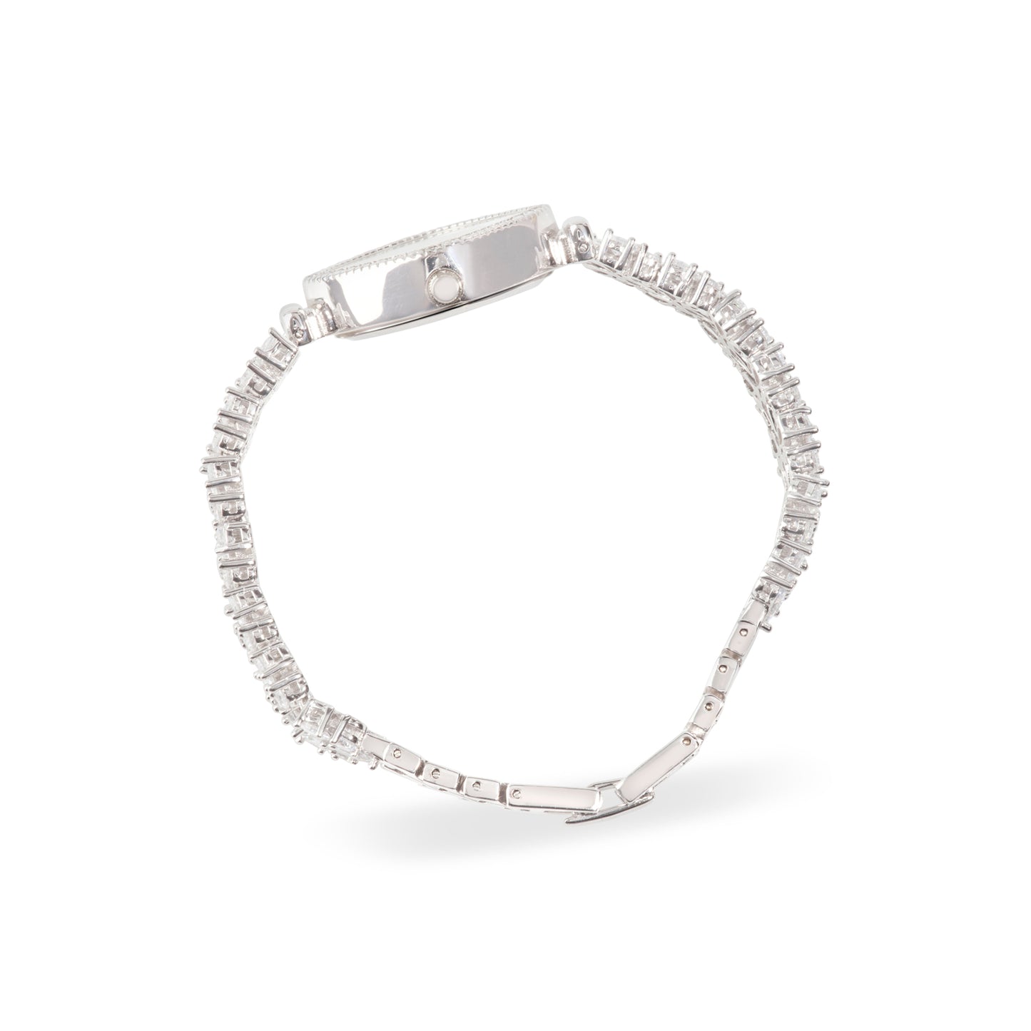 'Zircon Butterfly' Band Silver Bracelet Watch