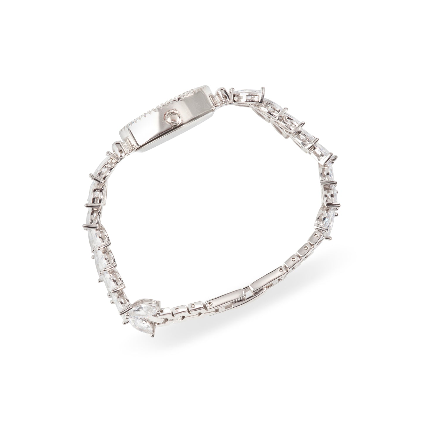 'Zircon Leafs' Silver Bracelet Watch