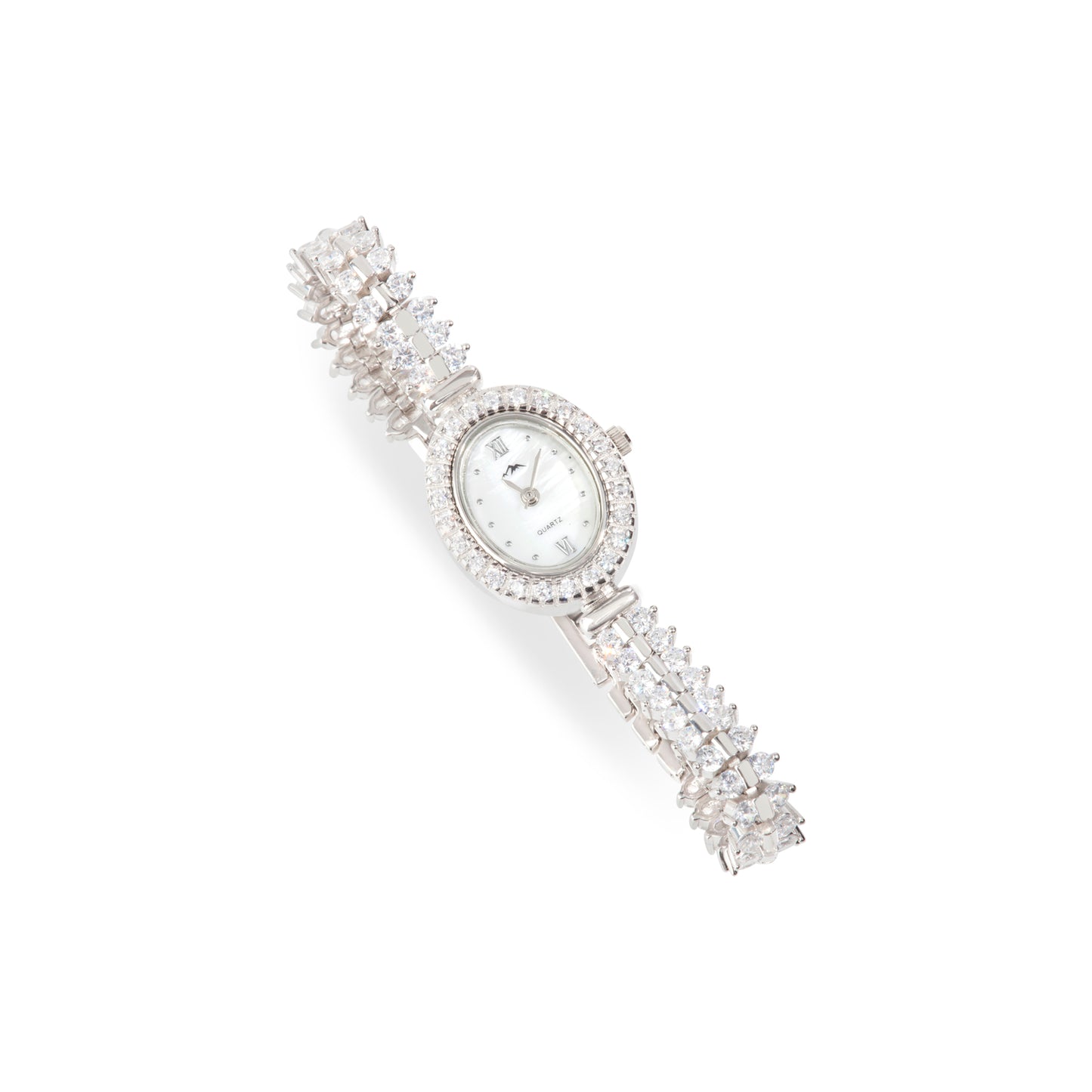 'Shining Zircon' Silver Bracelet Watch