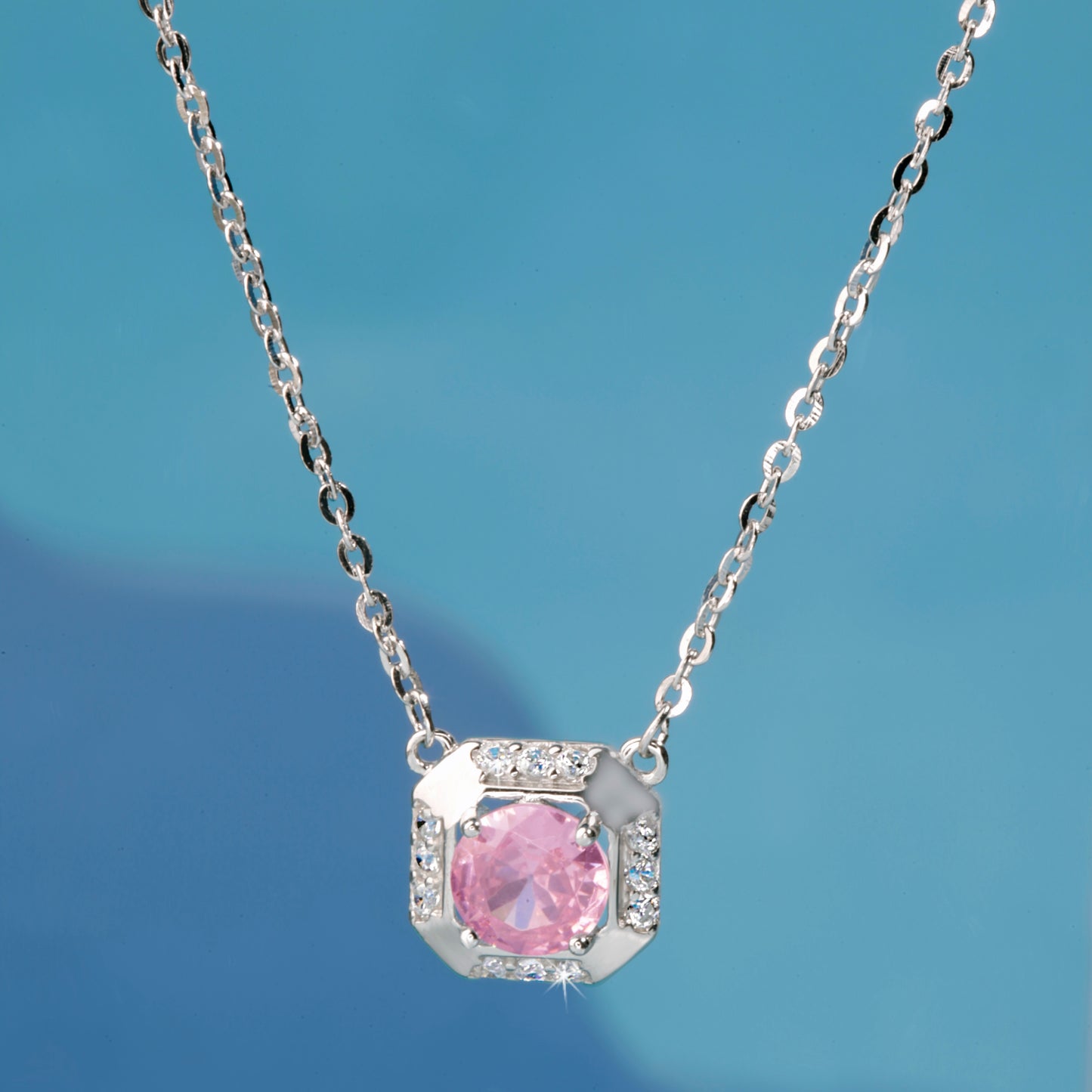 'Blush Box' Silver Pendant