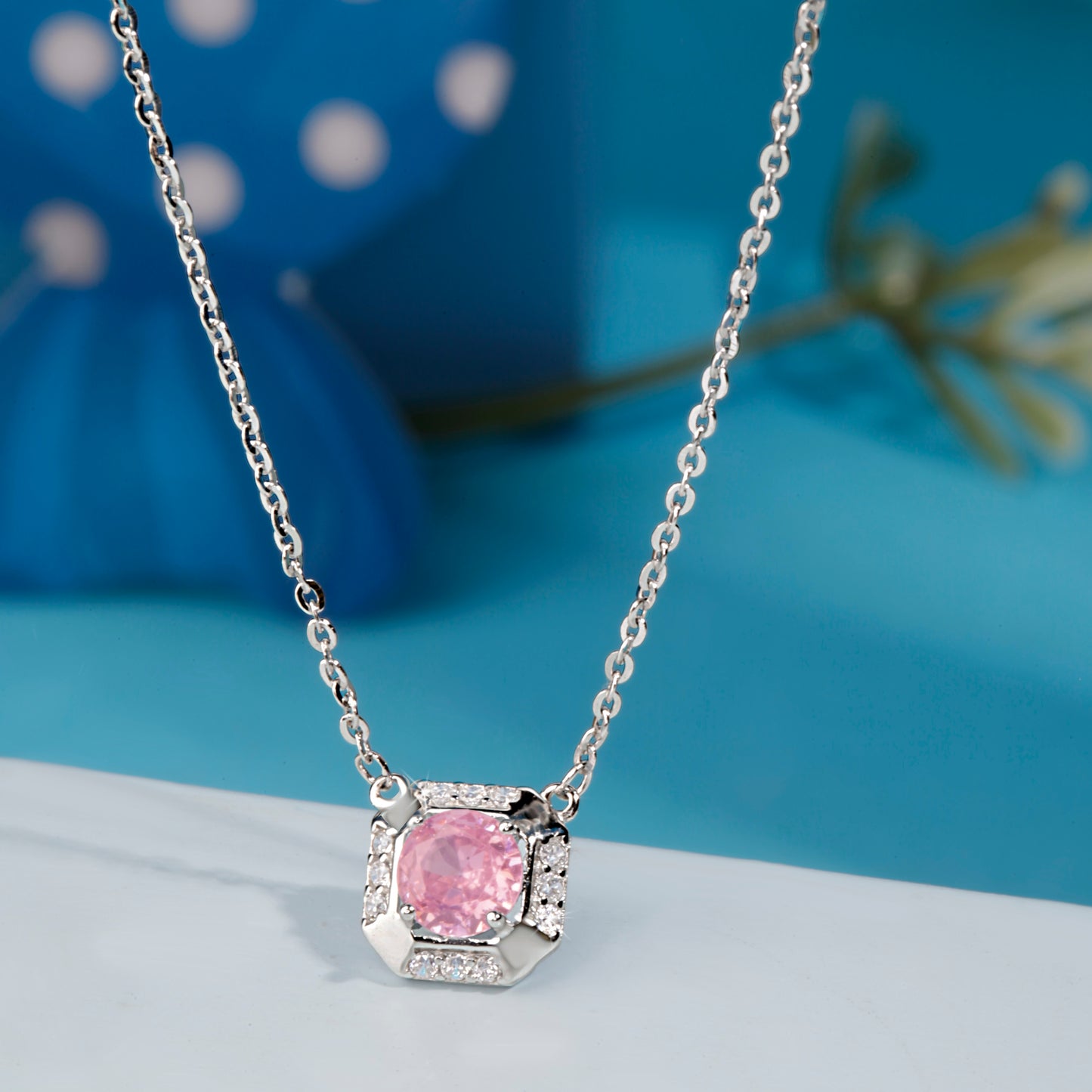 'Blush Box' Silver Pendant