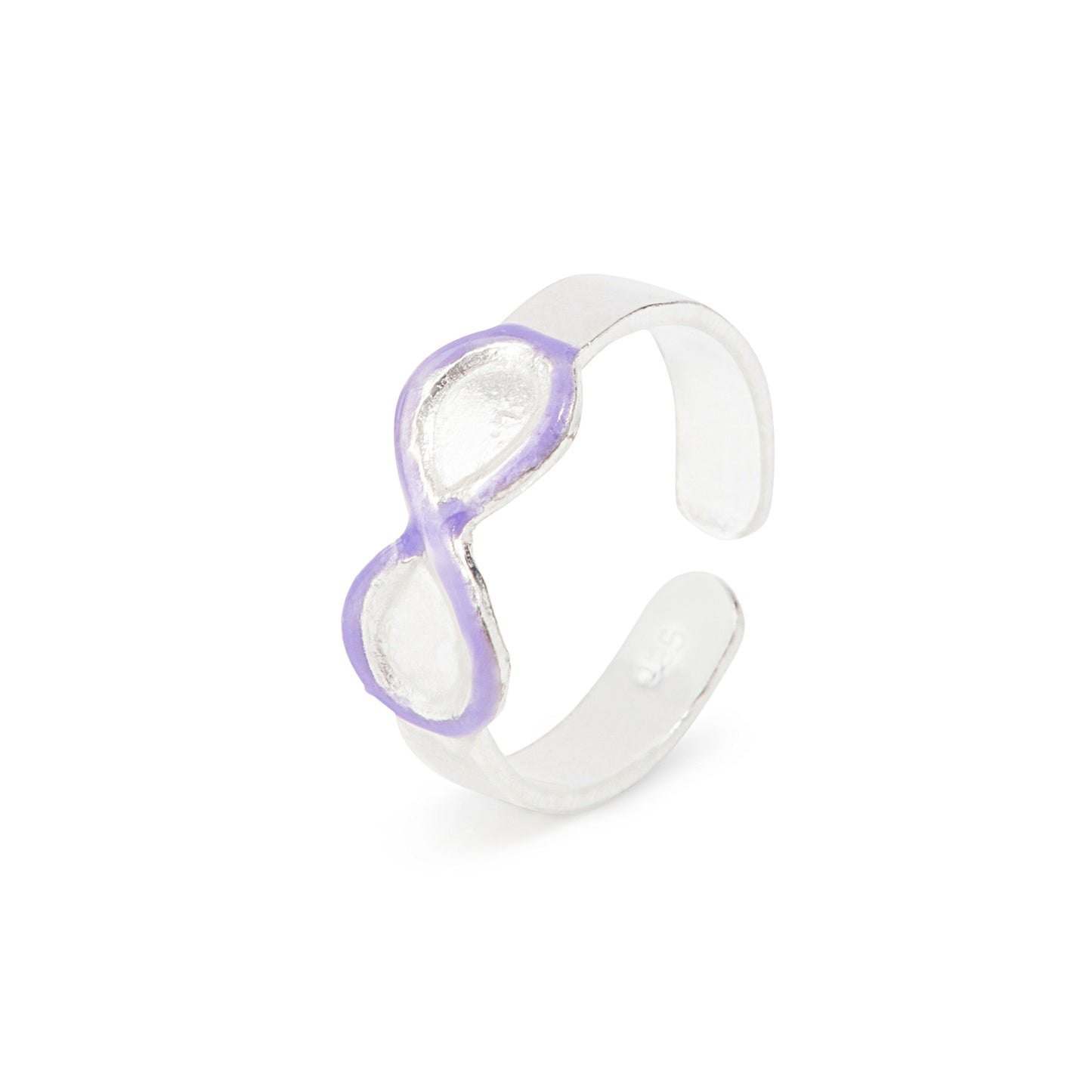 'Purple Infinity' Silver Toe Rings