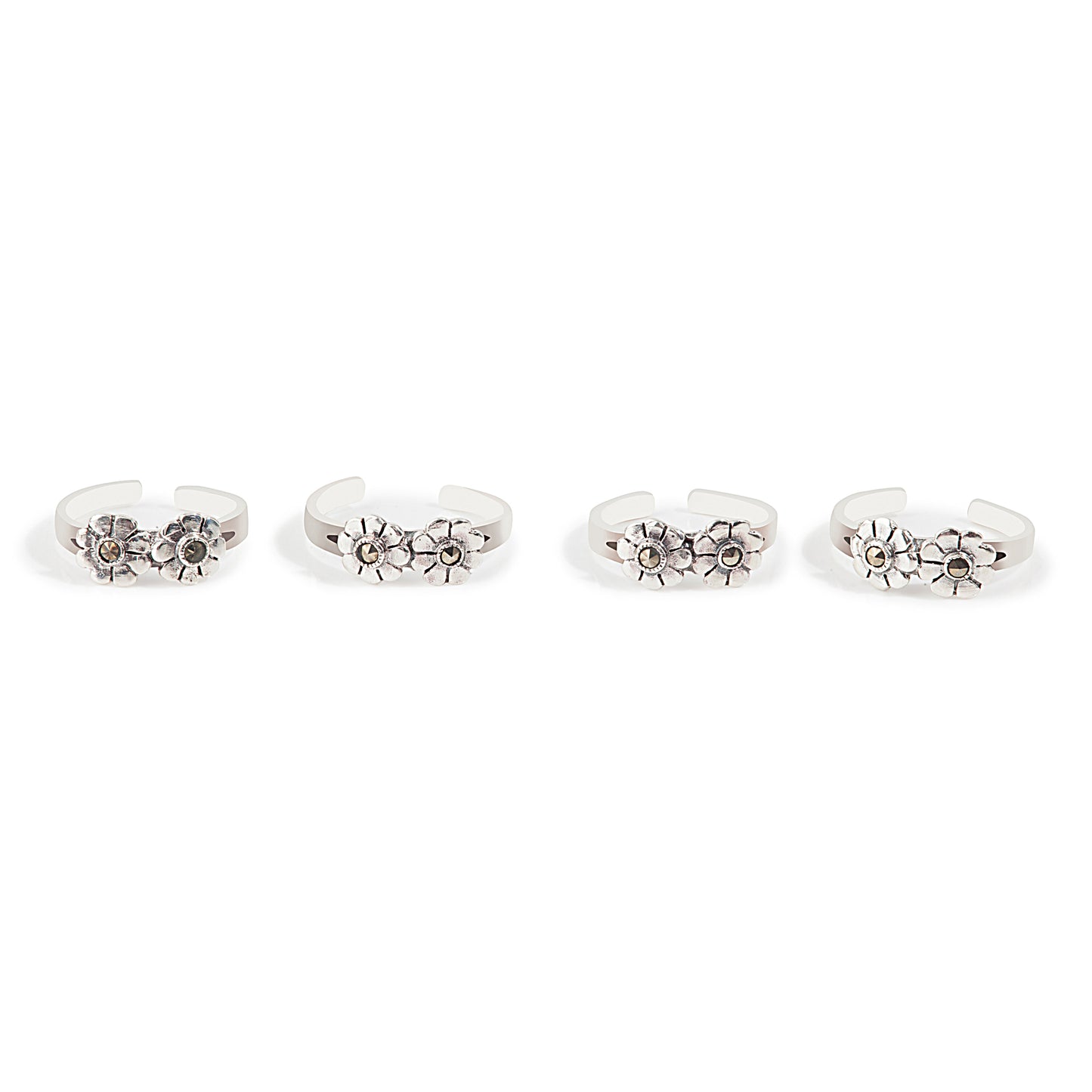 'Flourish Foot Marcasite' Toe Rings