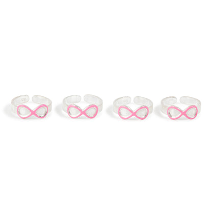 'Pink Infinity' Silver Toe Rings