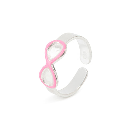 'Pink Infinity' Silver Toe Ring