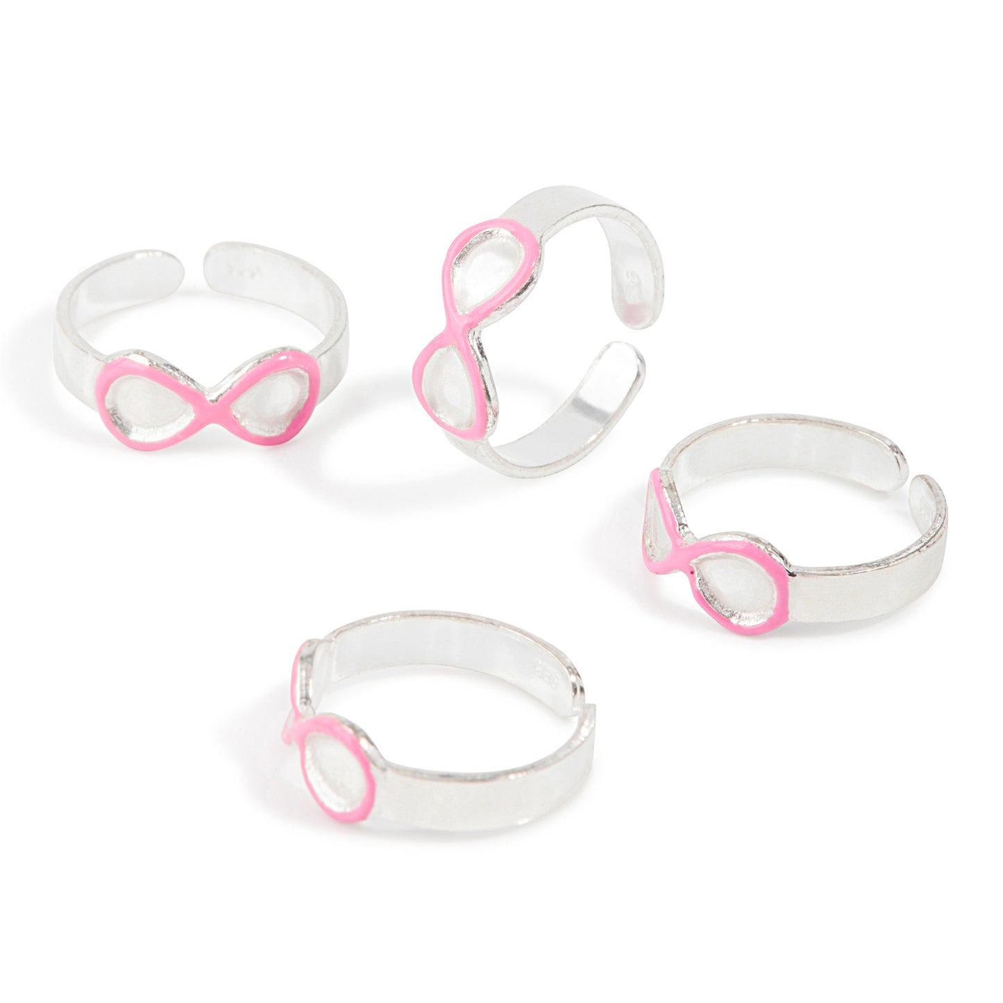 'Pink Infinity' Silver Toe Rings