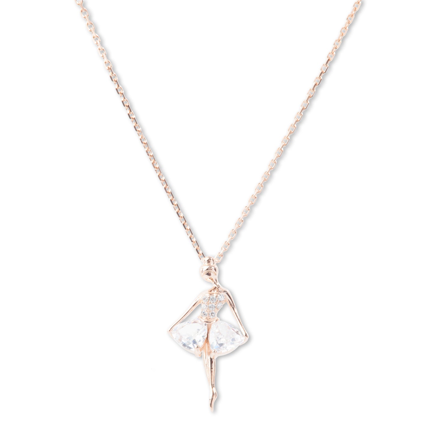 'En Pointe Diamond Dancer' Rose Gold Pendent