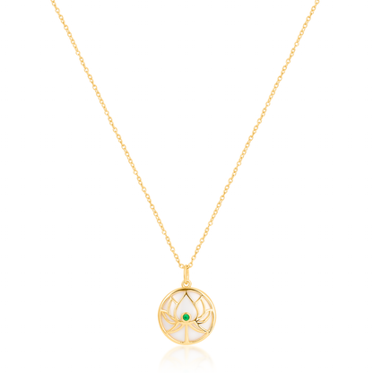 'Divine Lotus' Gold Plated Pendant