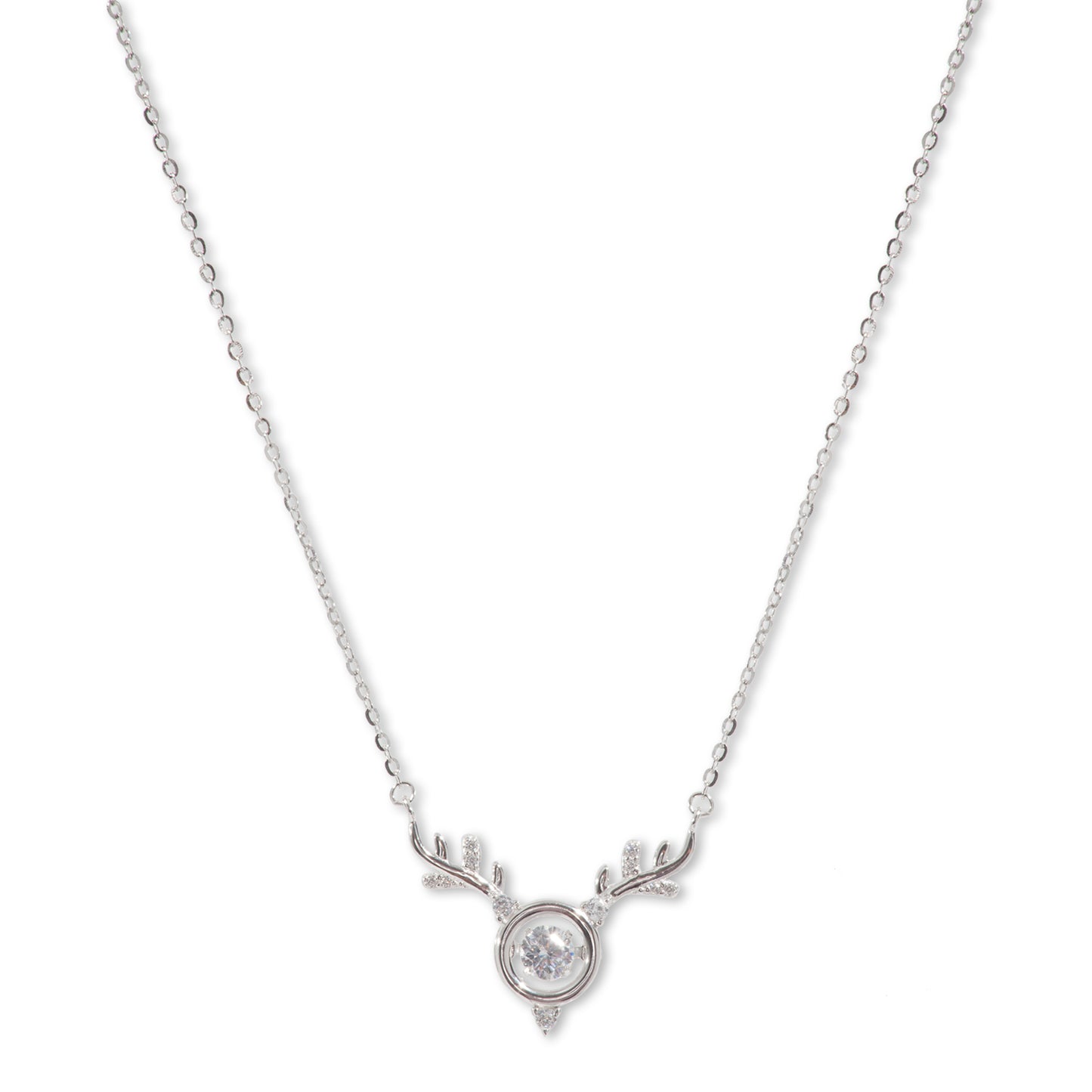 'Deer Swiss Diamond' Silver Pendent