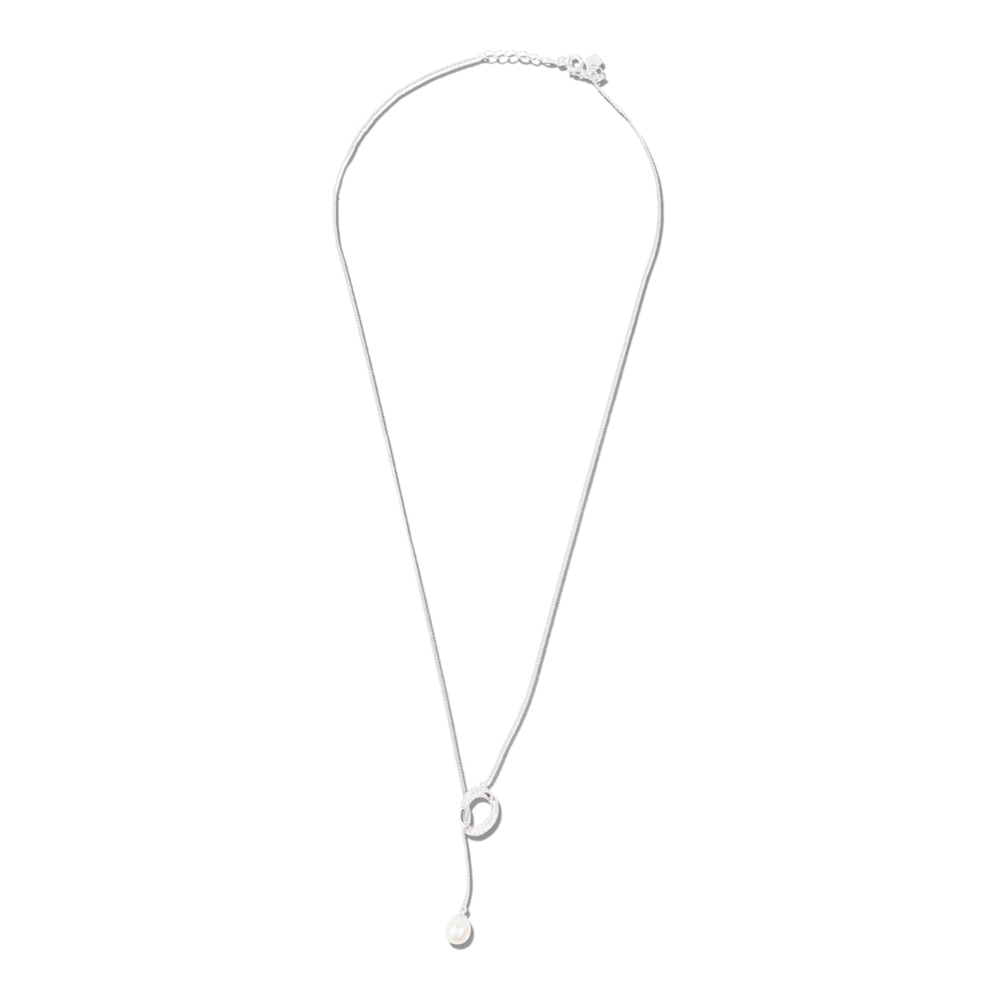 'Elliptical Swiss' Zircon Pearl Pendent