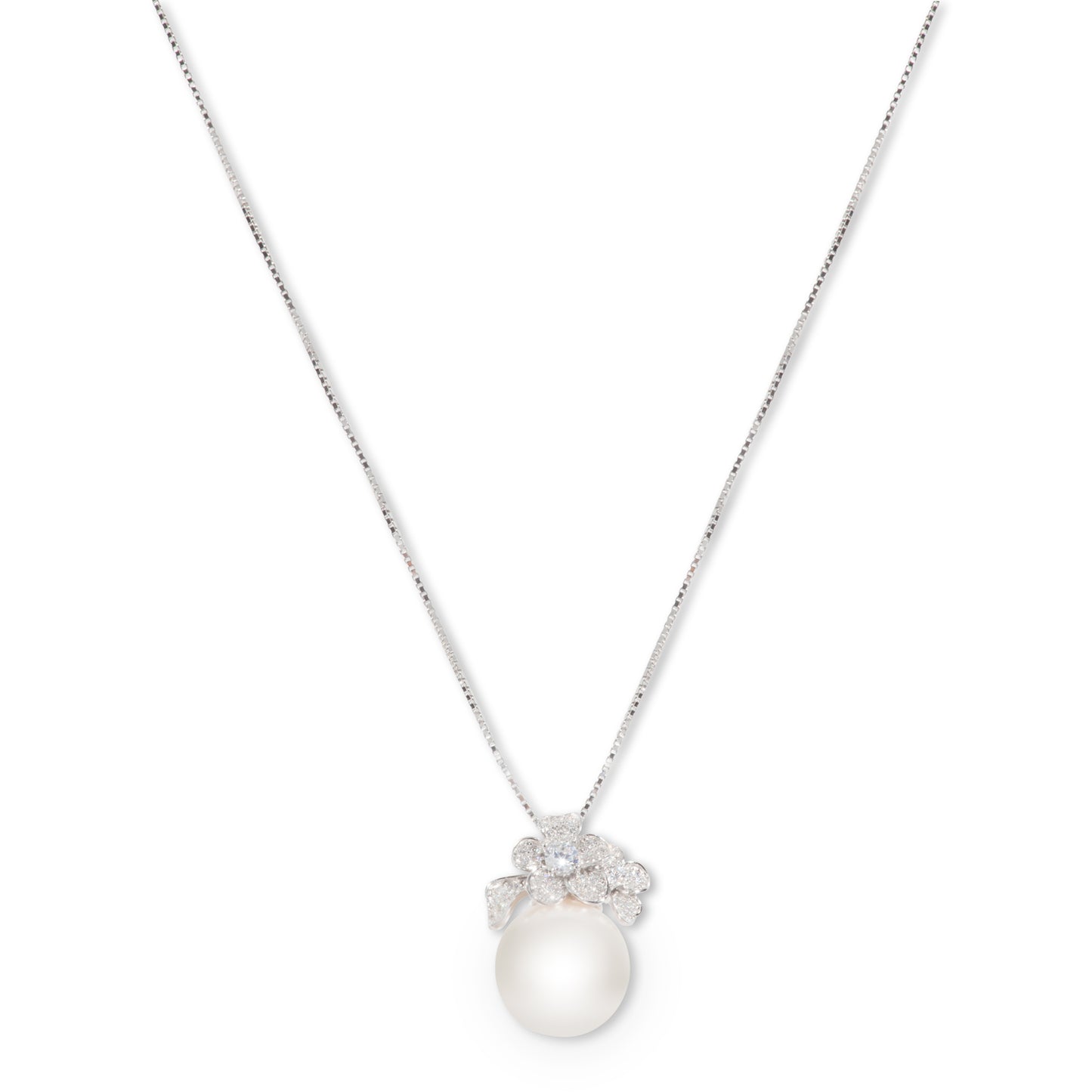 'Silver Blossom' Pearl Pendant