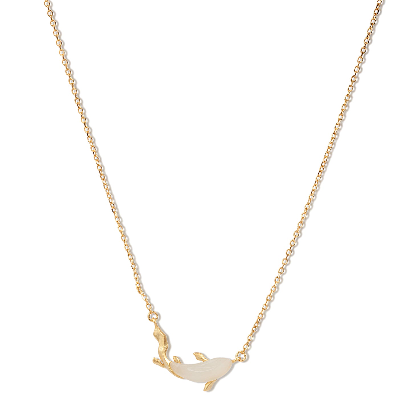 'White Pearl Fish' Gold Plated Pendent