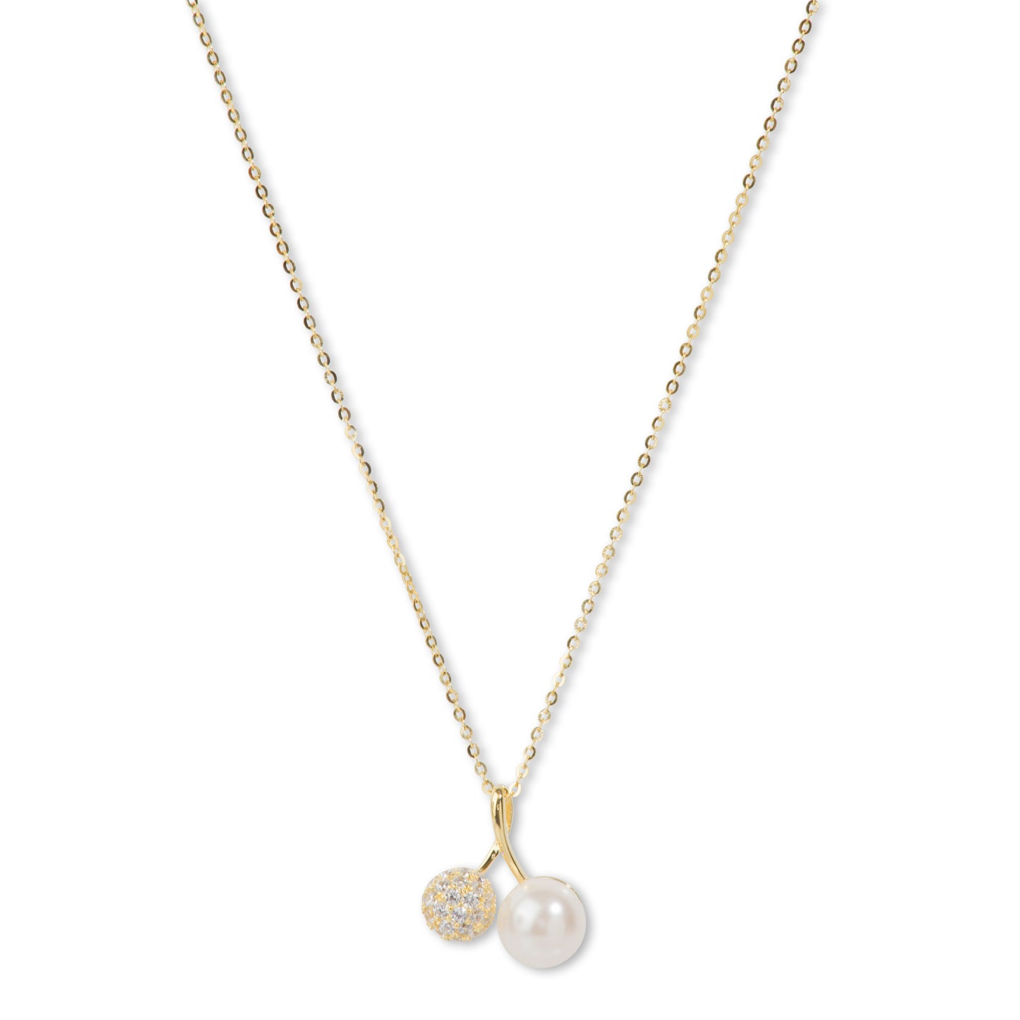 'Disco Ball and Pearl' Gold Plated Pendent