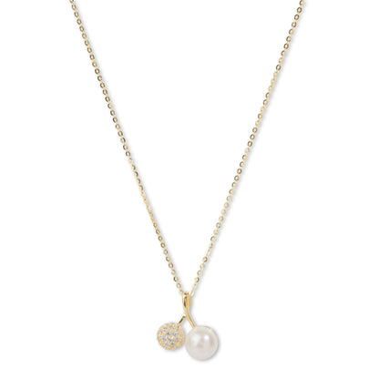 'Disco Ball and Pearl' Gold Plated Pendent