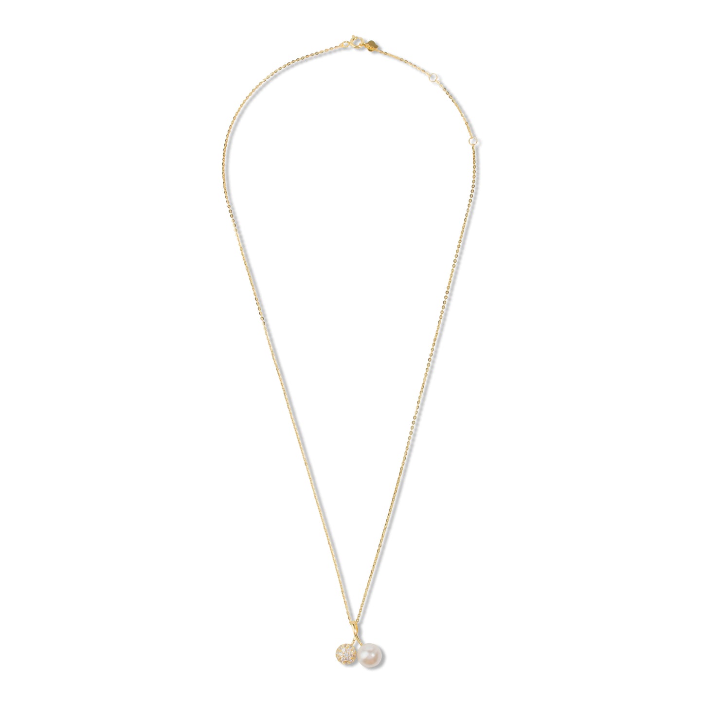 'Disco Ball and Pearl' Gold Plated Pendent