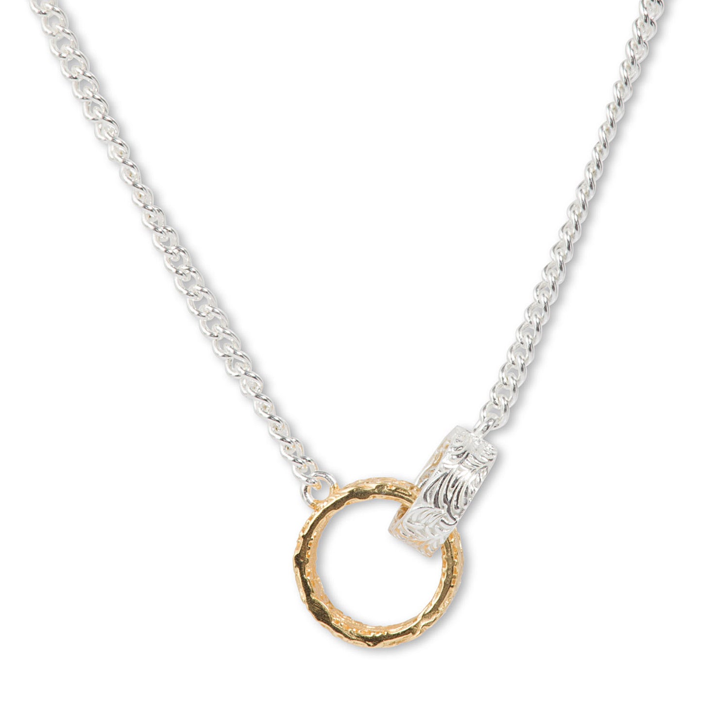 'Tangled Rings' Silver & Gold Pendent