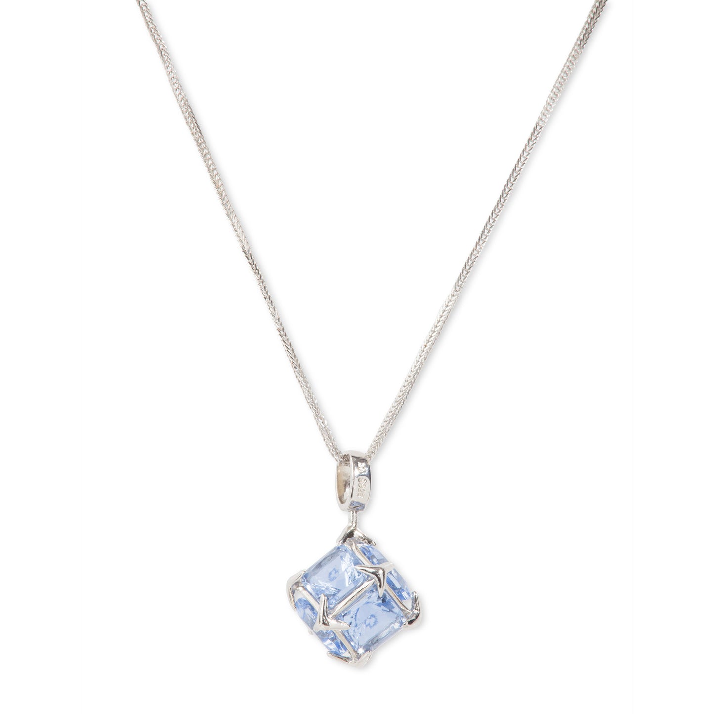 'Blue Cube' Silver Pendent