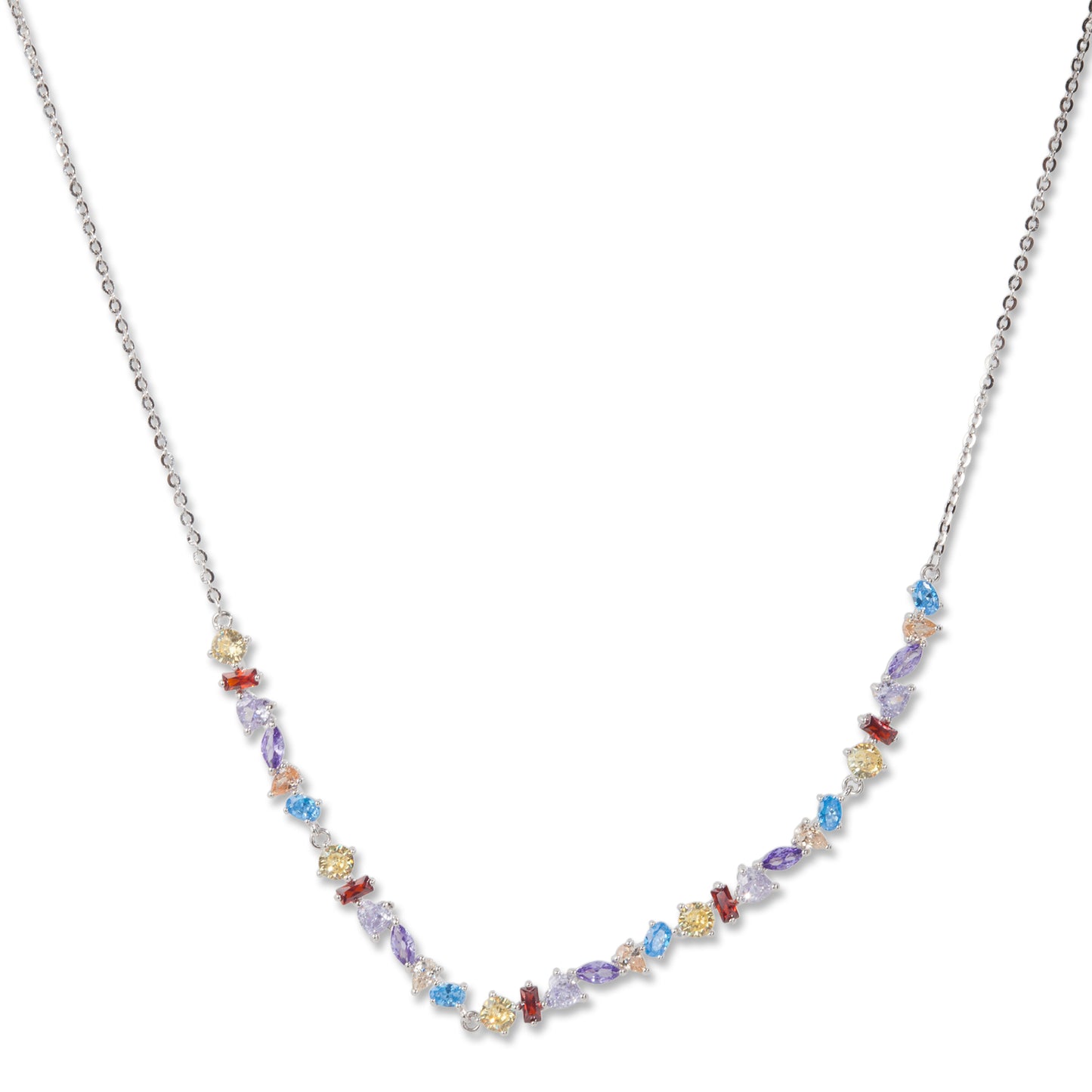 'Rainbow Mosaic' Silver Pendant