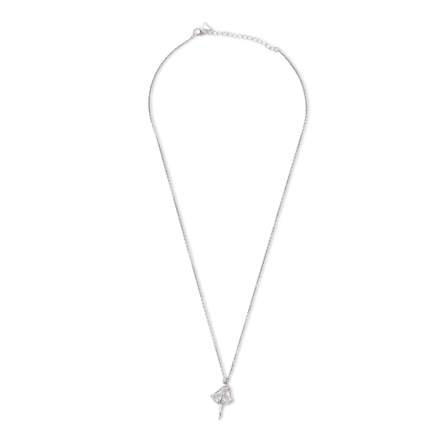 'En Pointe Diamond Dancer' Silver Pendent