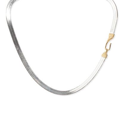 'Classic Silver Golden' Hook Necklace