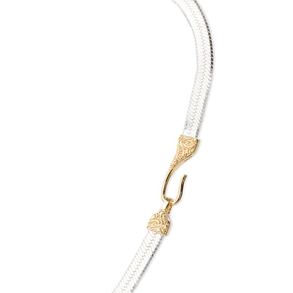 'Classic Silver Golden' Hook Necklace