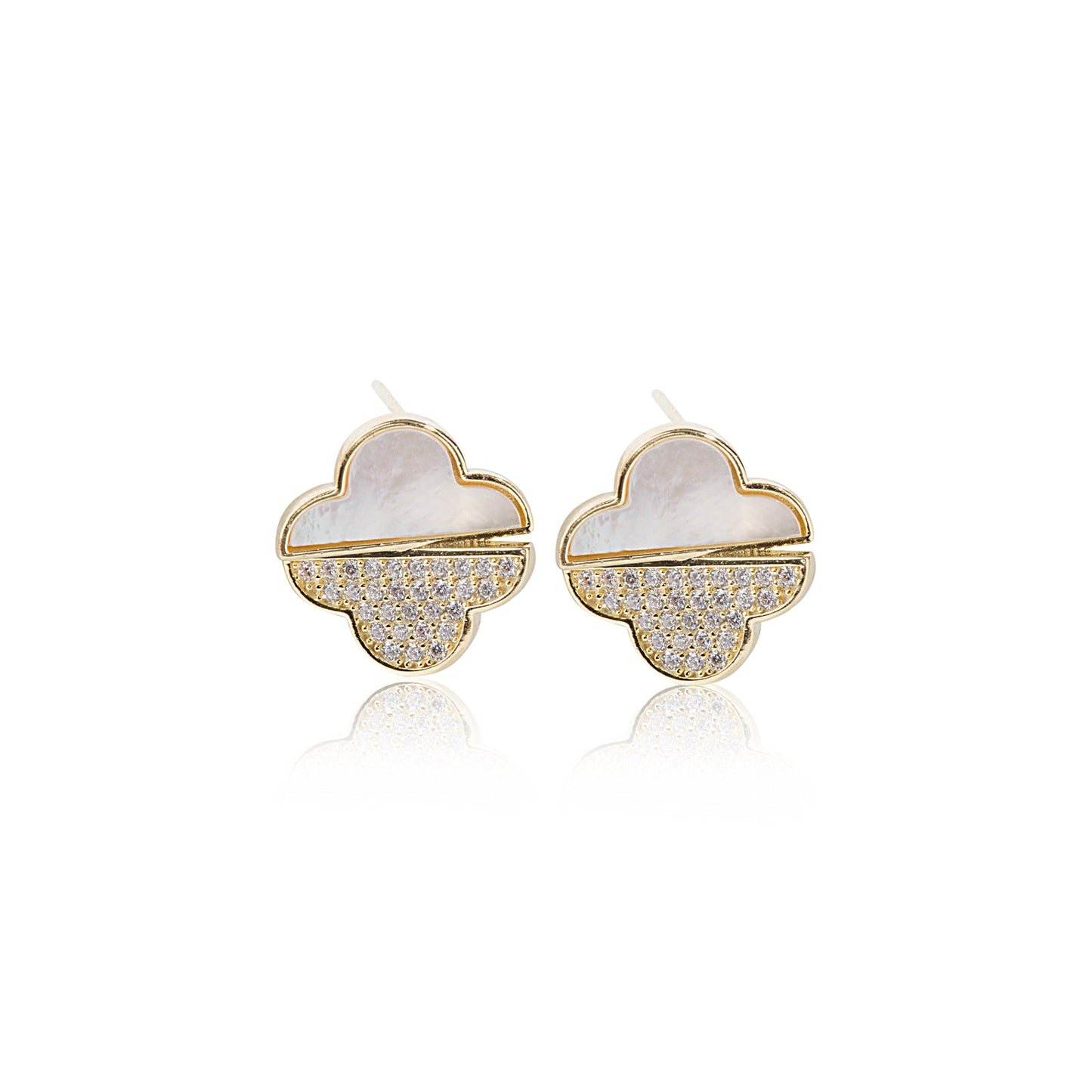 'Rain or Shine' Cloud Gold Plated Earrings