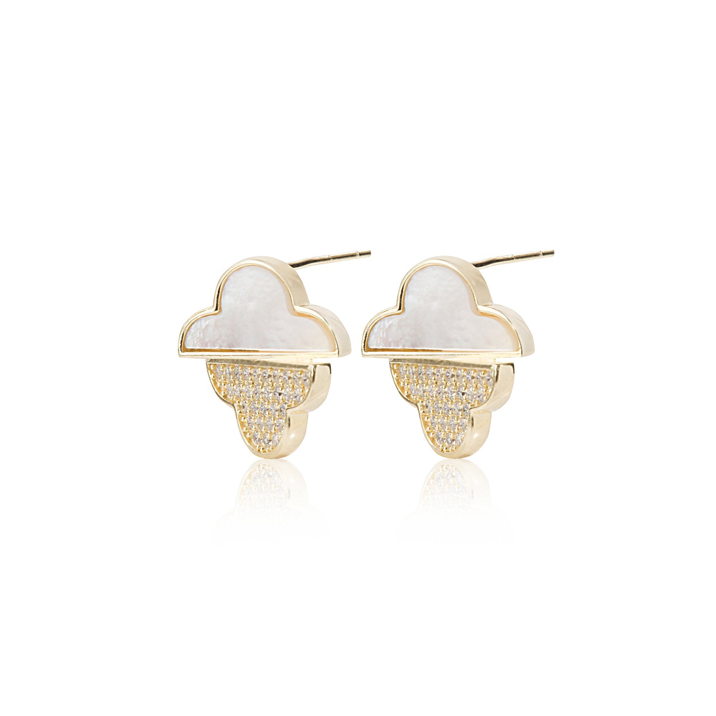 'Rain or Shine' Cloud Gold Plated Earrings