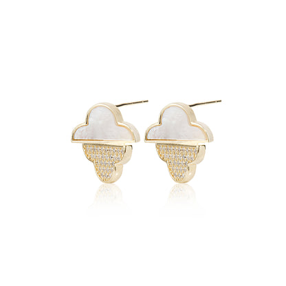 'Rain or Shine' Cloud Gold Plated Earrings