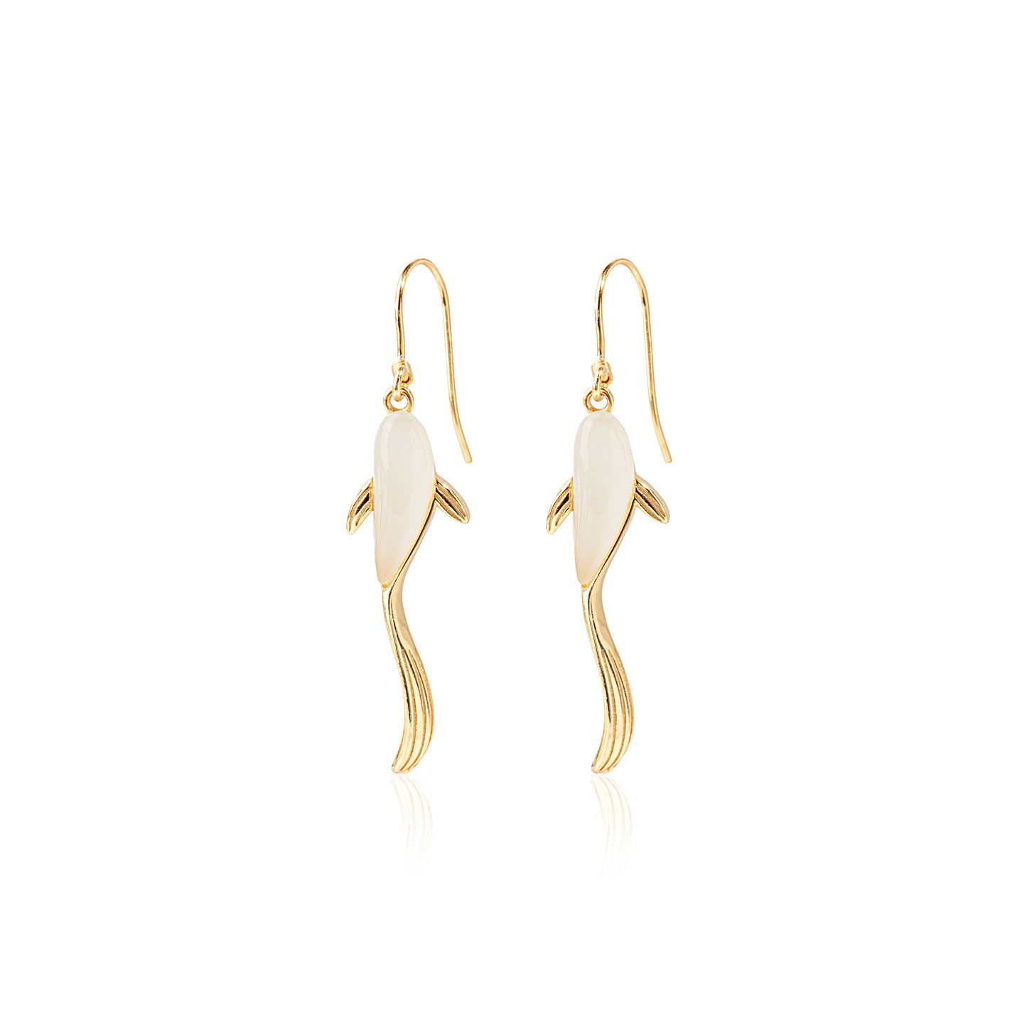 'Celestial Whitefish' Gold Plated Earrings