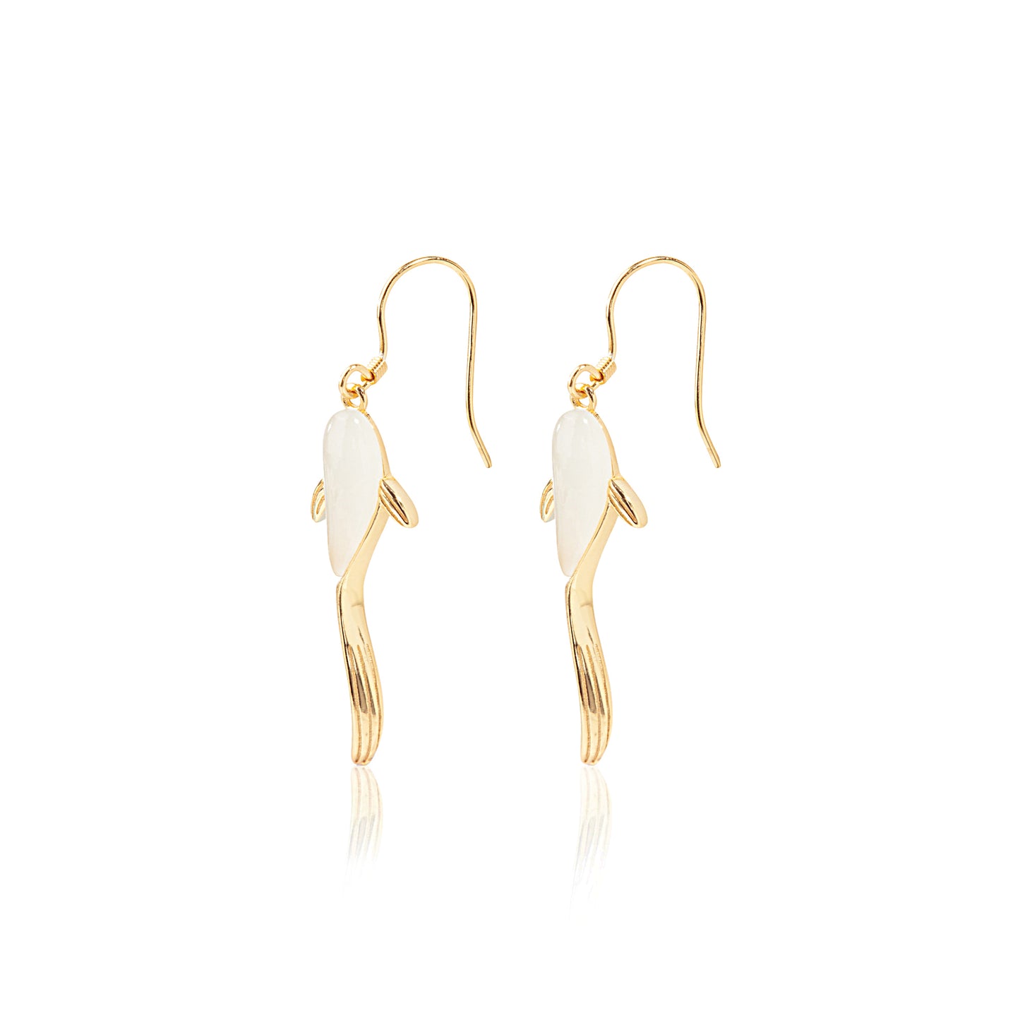 'Celestial Whitefish' Gold Plated Earrings