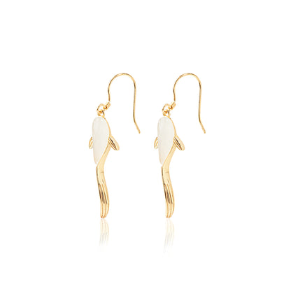 'Celestial Whitefish' Gold Plated Earrings