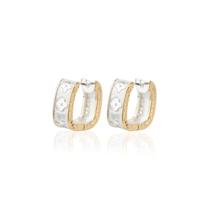 'Two Tone Hoops' Earrings