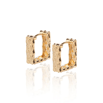 'Chic Square' Gold Hoops