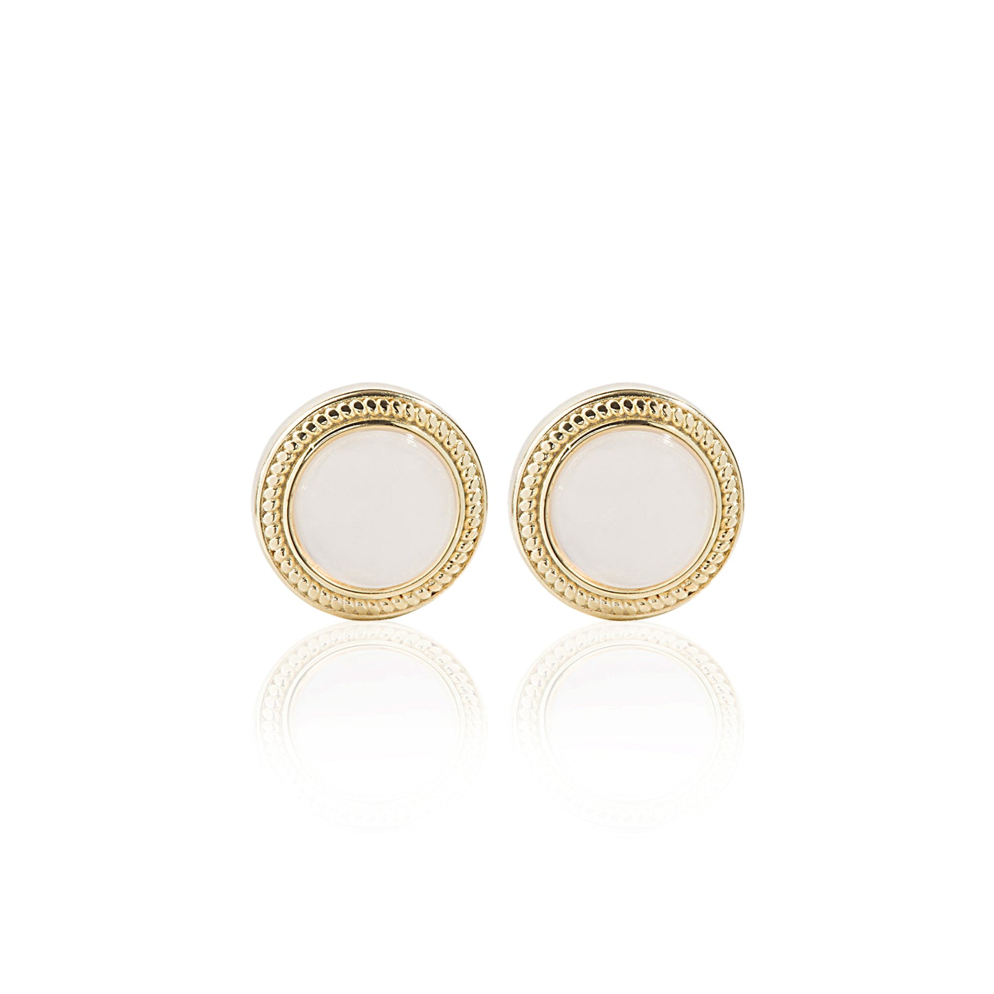 'Moonstone Radiance Zirconia' Gold Plated Earrings