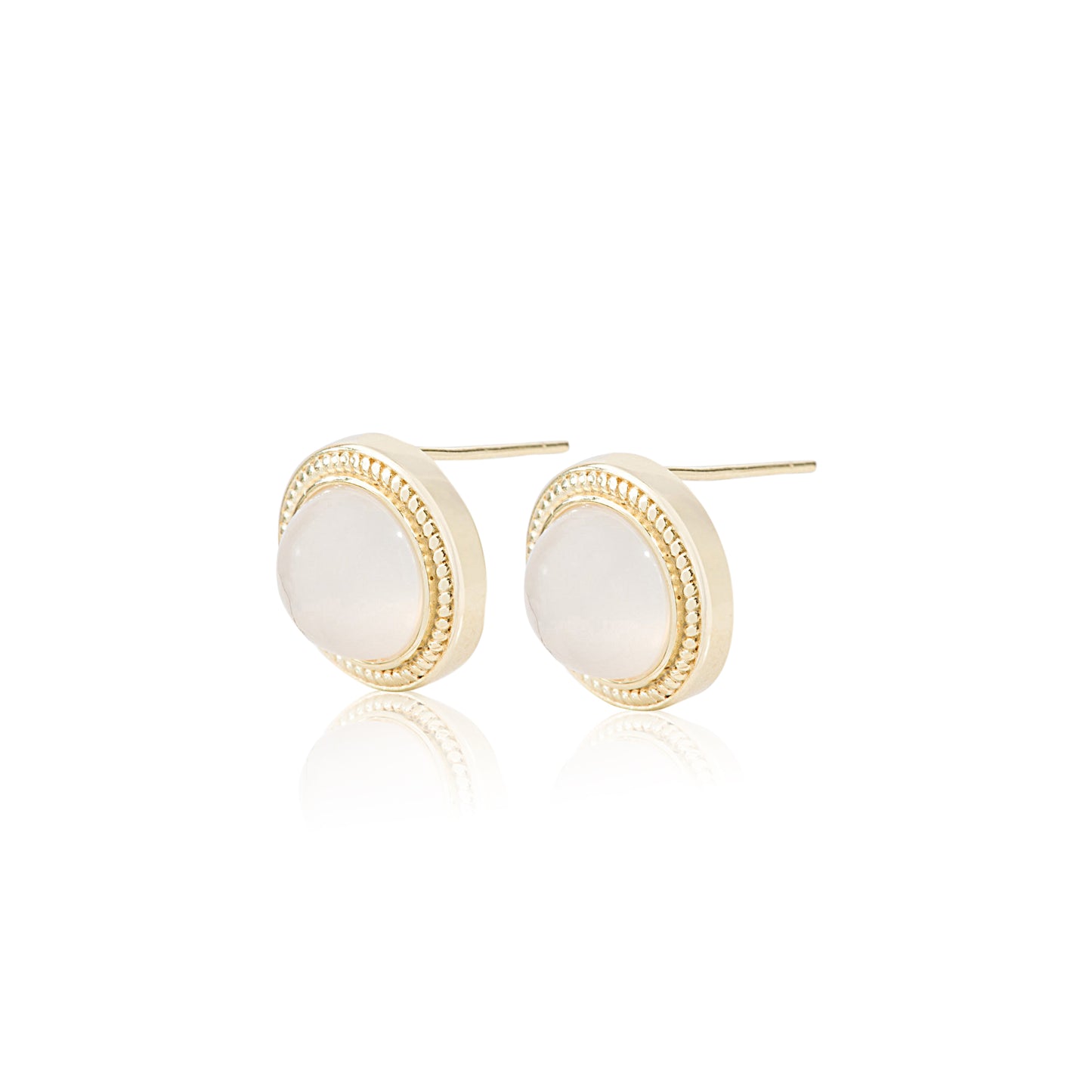 'Moonstone Radiance Zirconia' Gold Plated Earrings