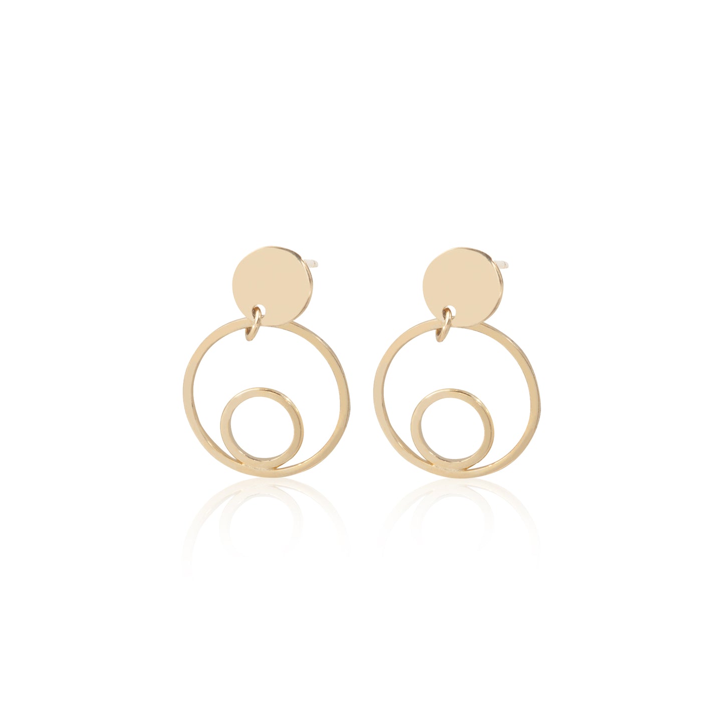 'Geometric Round' Gold Plated Earrings