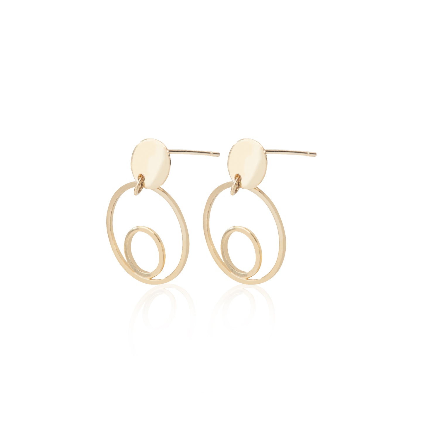 'Geometric Round' Gold Plated Earrings