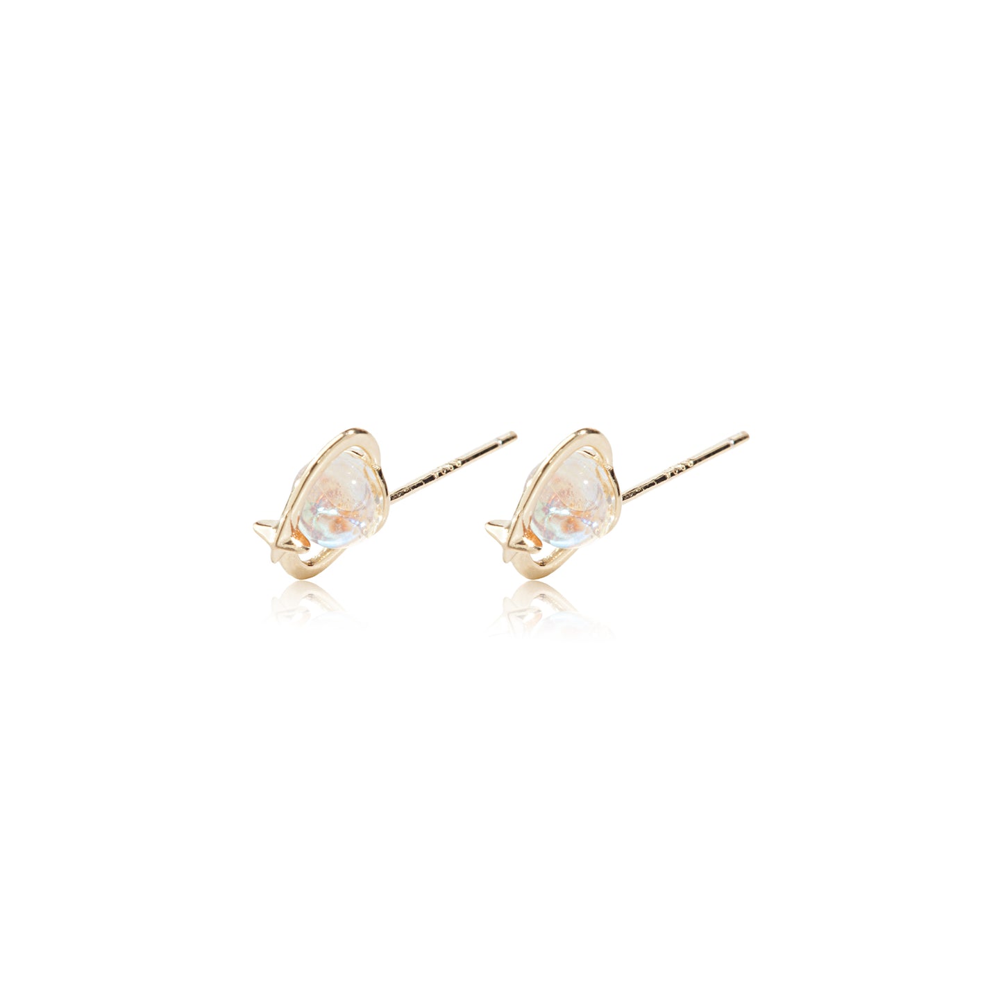 'Transparent Saturn' Gold Plated Earrings