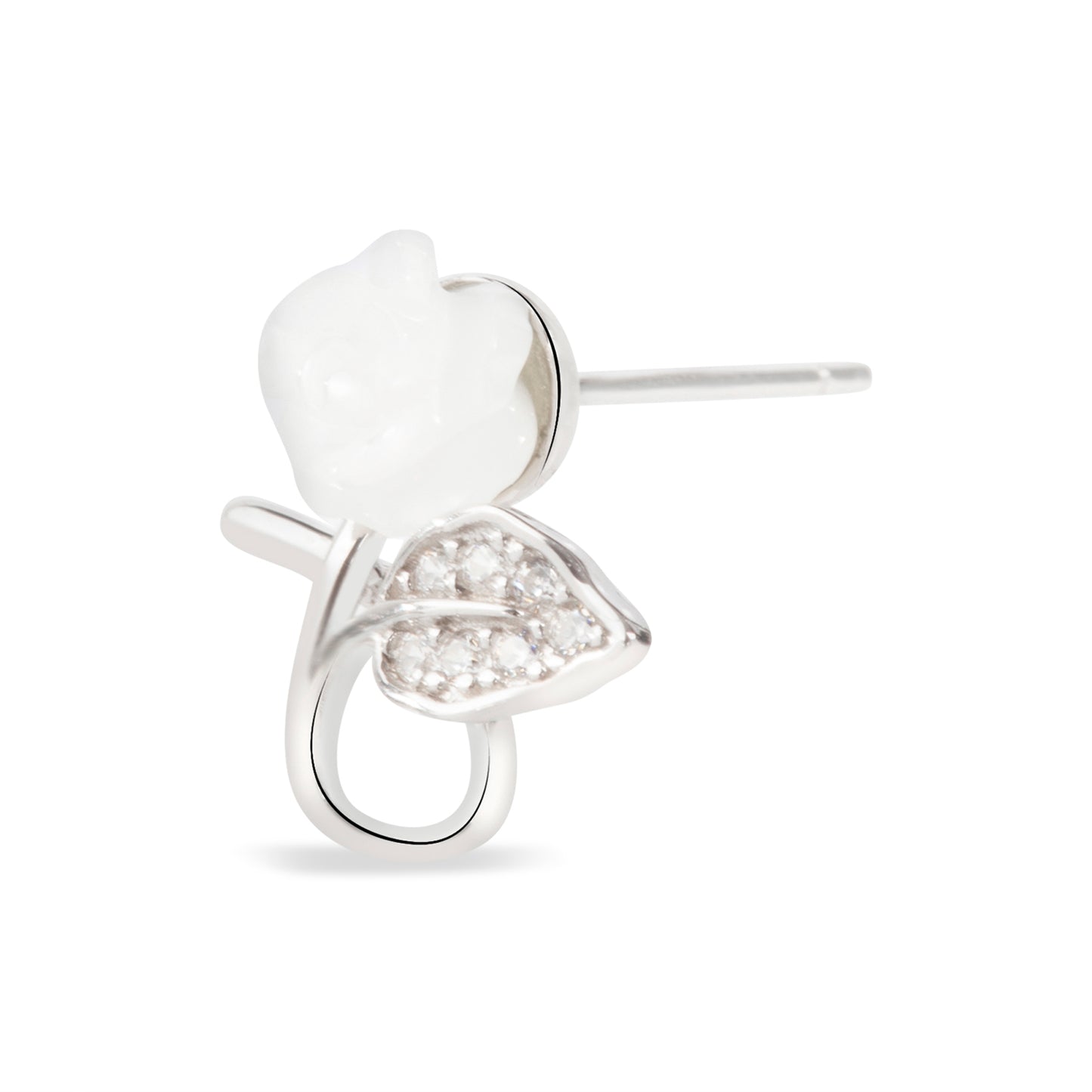 'Beautiful White Rose' Earrings