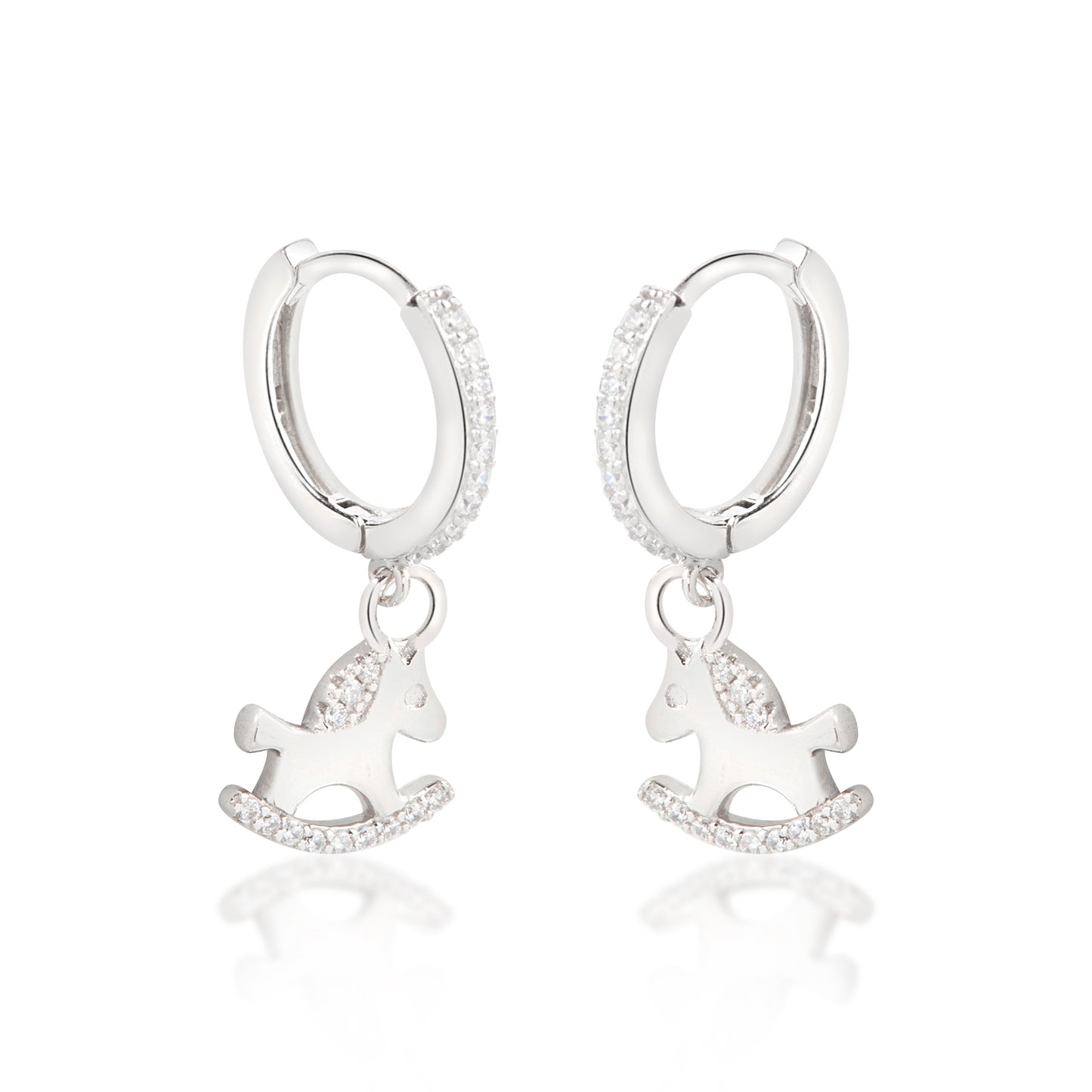 'Unique Carousel Sterling' Silver Earrings