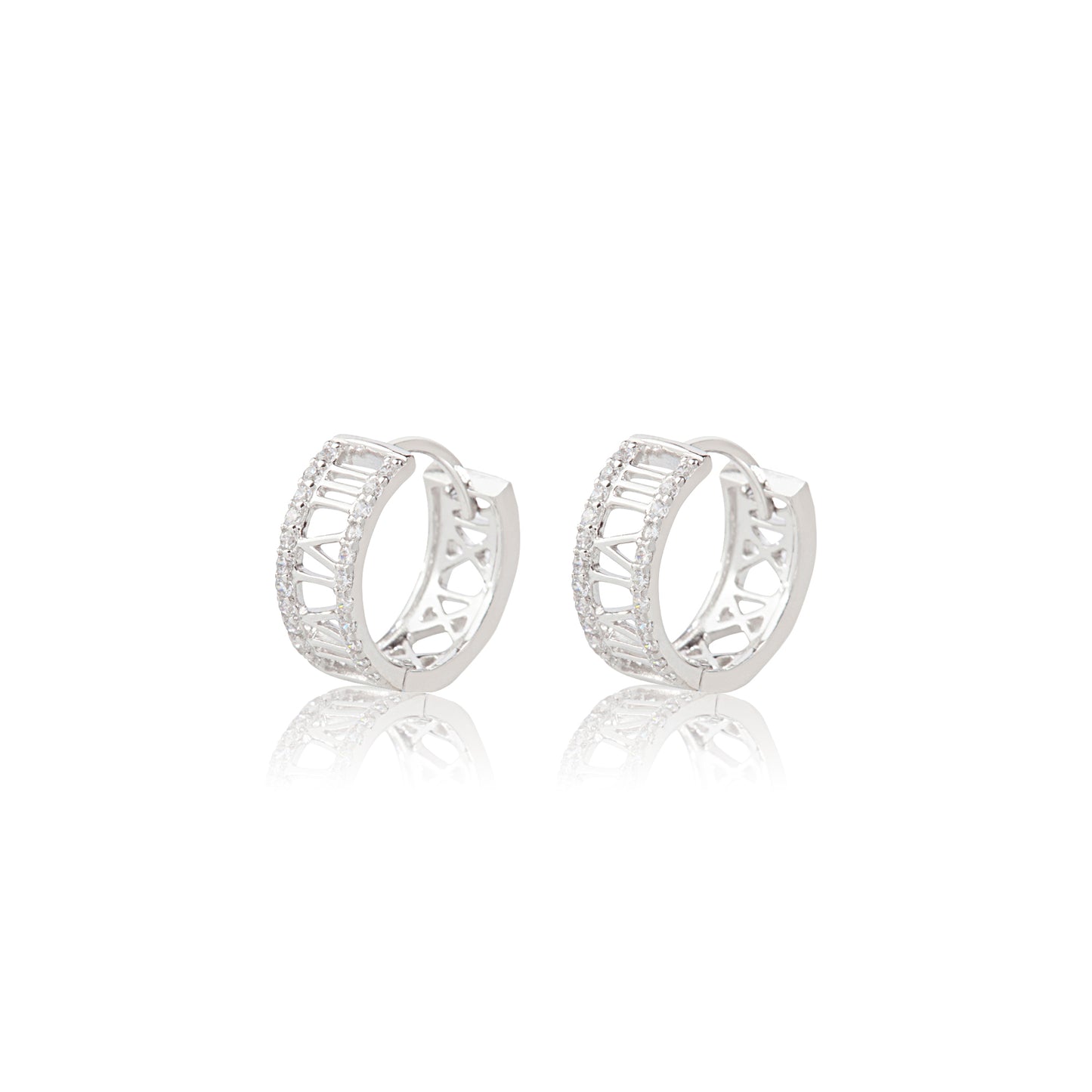 'Roman Radiance' Silver Hoops