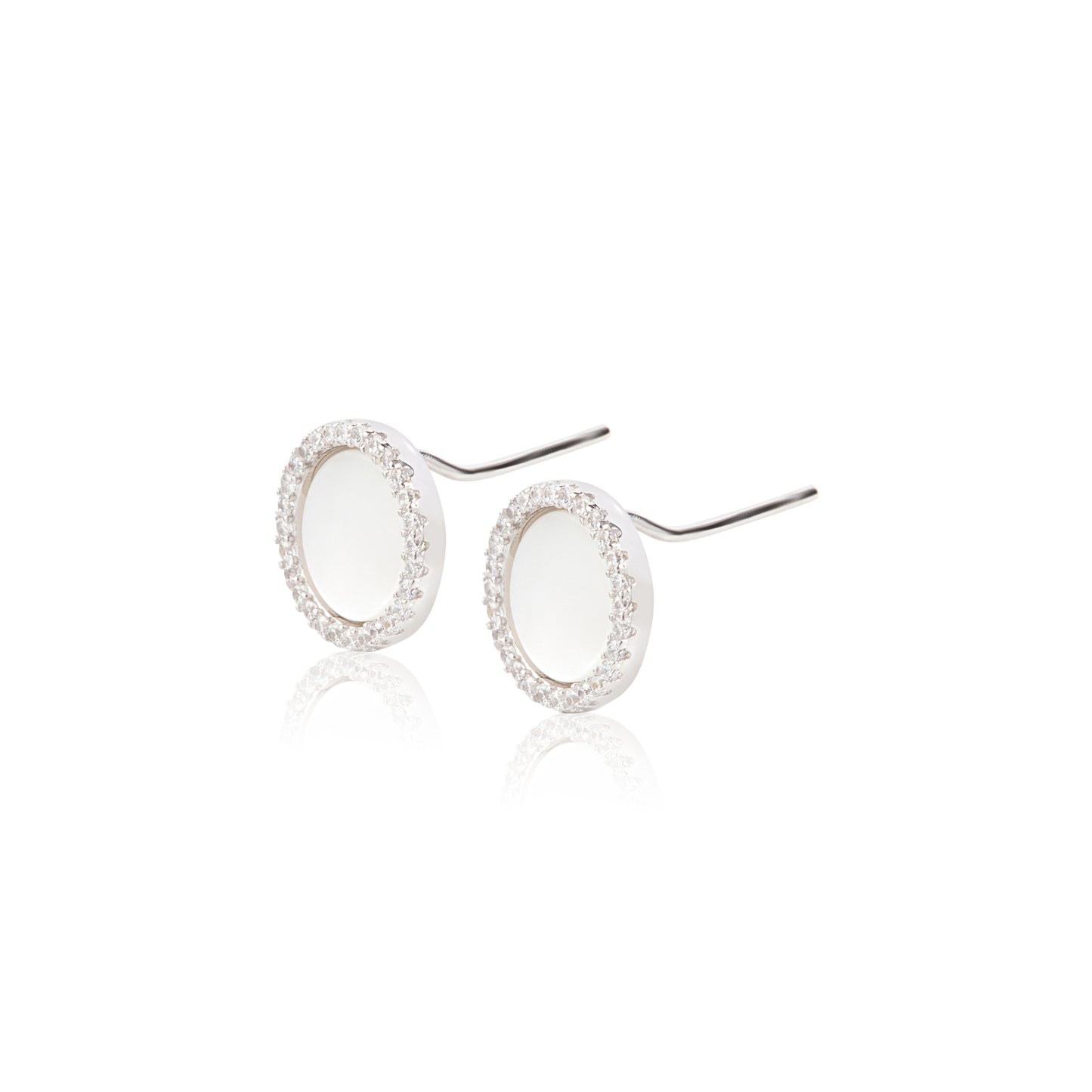 'Moonstone Radiance Zirconia' Silver Earrings